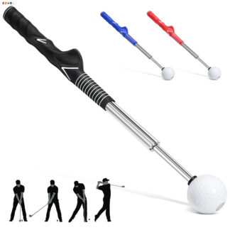 Telescopic Golf Swing Trainer with Tempo Click - Portable Warm-Up & Rhythm Tool
